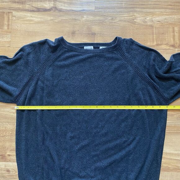 VTG LATITUDE by Northern Isles Mens XL Dark Gray Silk Cashmere Crewneck Sweater - Picture 9 of 12